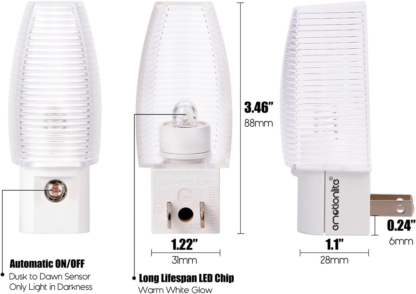 8 Pack Plug in Night Light, Warm White LED Nightlight, Dusk to Dawn Sensor, Kids, Nursery, Bedroom, Bathroom,Hallway, Stairs, Kitchen