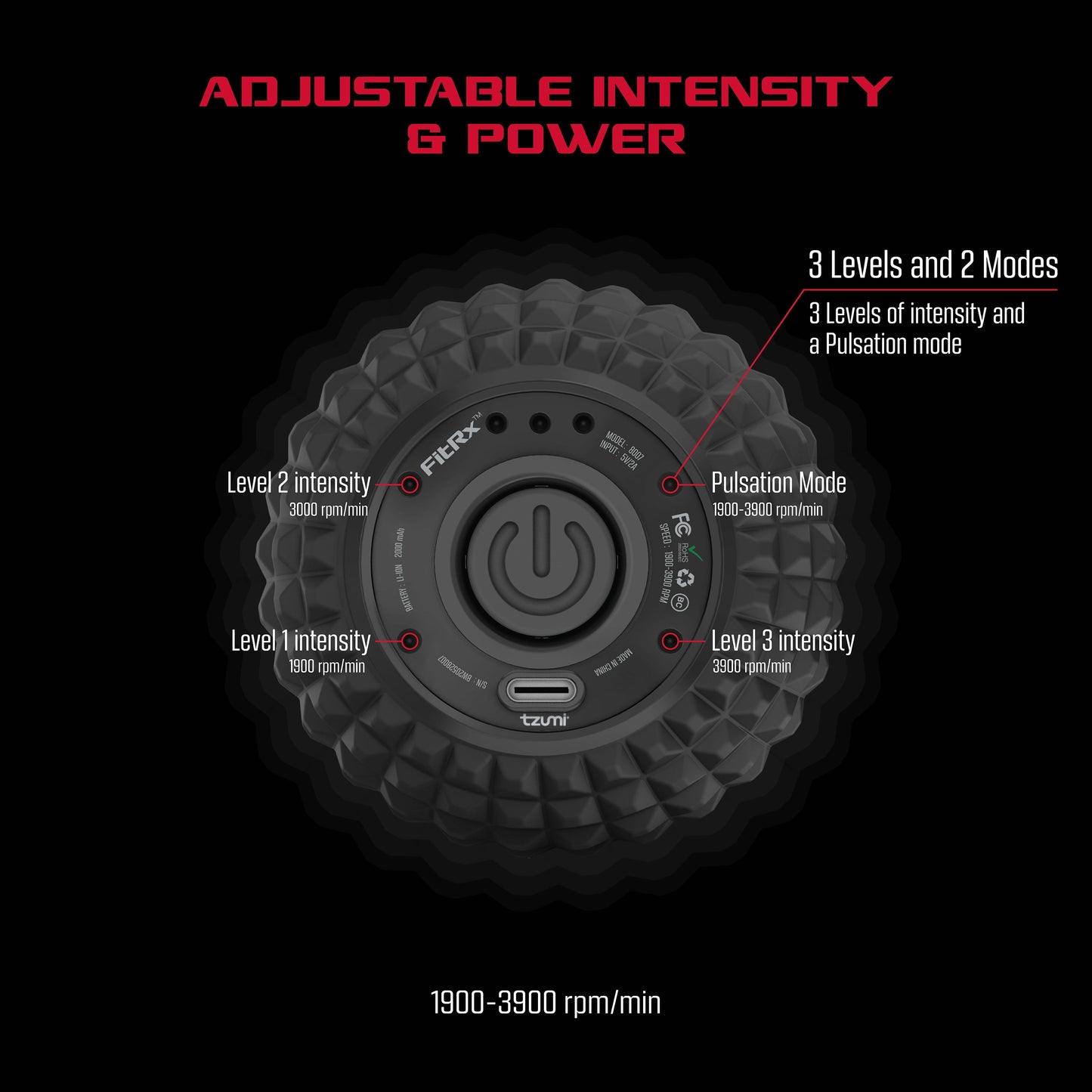 Vibrating Roller, Rechargeable Lightweight Massage Roller with Multiple Vibrating Speeds