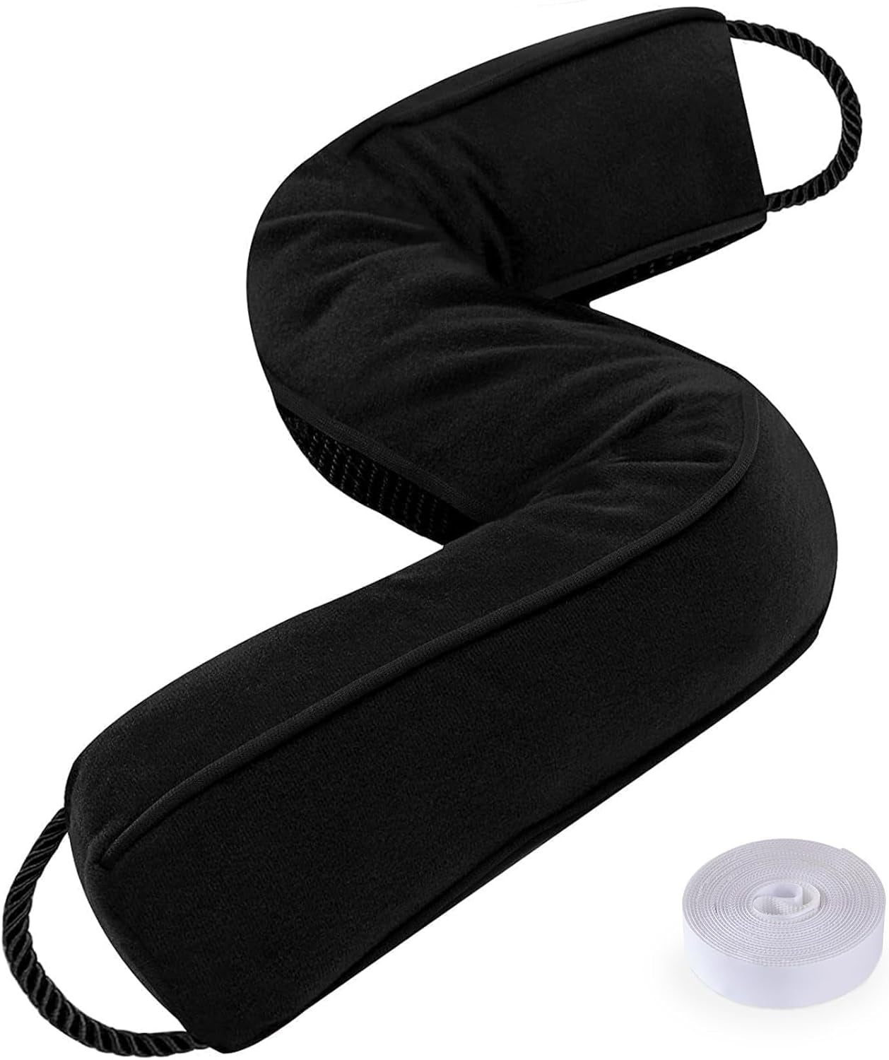 38" Door Draft Stopper Blocks Hot Cold Air with Removable Washable Cover for Gaps up to 3", All-Season Noise and Wind Seal for the Bottom of Door and Window, Black