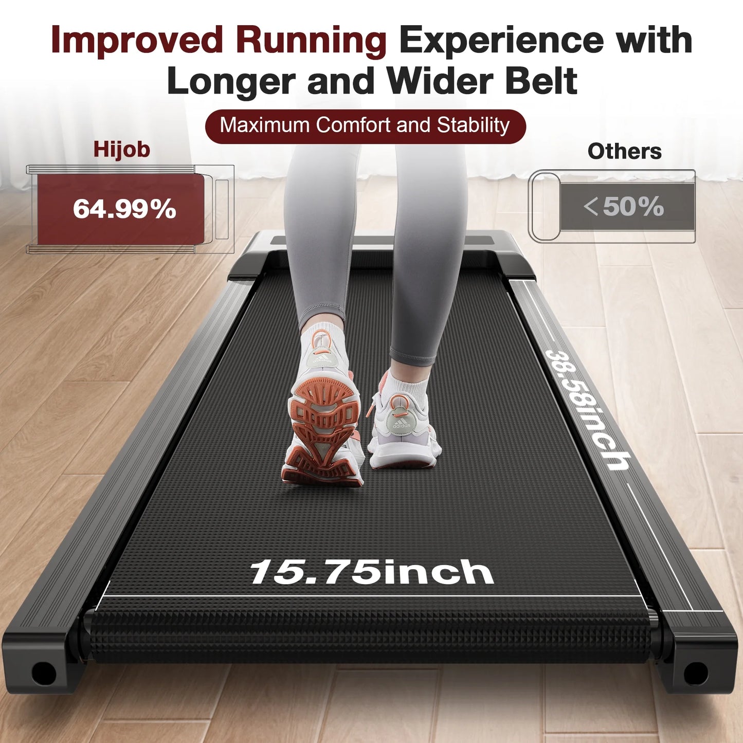 Walking Pad, under Desk Treadmill 300 Lb Capacity, 3 in 1 Portable Treadmill with 2.5HP Quiet Motor, Speed Range 0.4~6Mph, LED Display Treadmills for Home Office Walking/Running