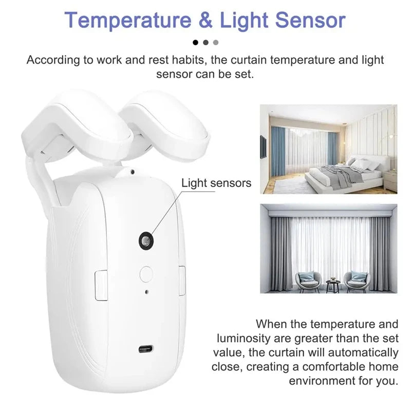 Smart Curtain Opener WIFI/BL Smart Curtain Robot Motor Roman Rod Rail Automatic Curtain Electric Curtain Robot Remote Control