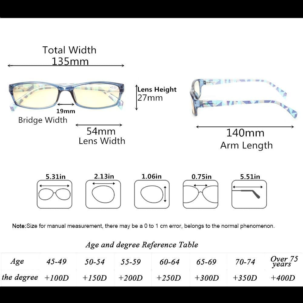 2 Pair Computer Glasses - Anti-Blue Glasses - Blue Light Blocking Reading Glasses for Women