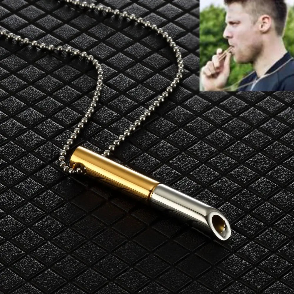 Stainless Steel Mindful Breathing Necklace for Anxiety Relief for Breathing Exercises Mindful Anapana Breathing Necklace