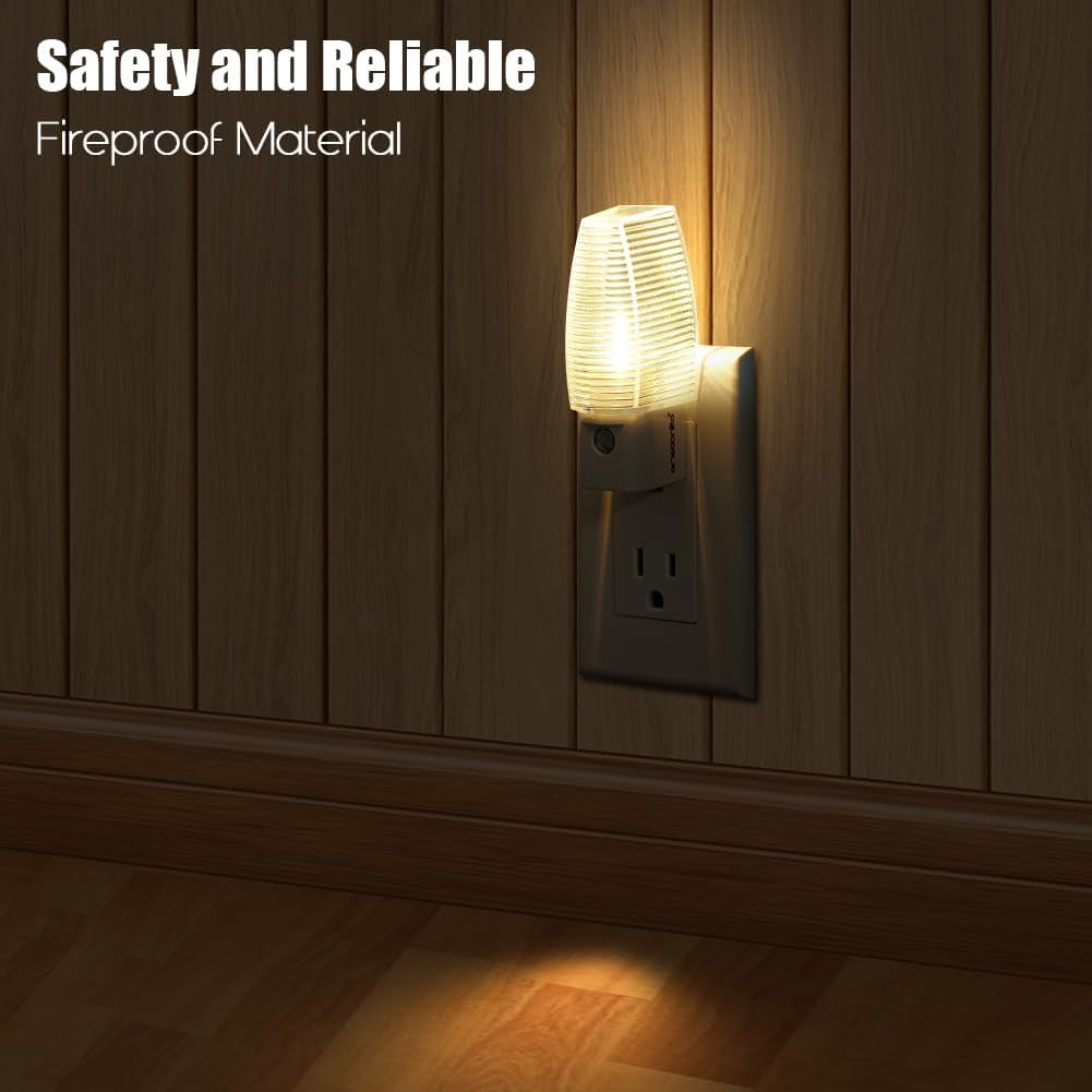 8 Pack Plug in Night Light, Warm White LED Nightlight, Dusk to Dawn Sensor, Kids, Nursery, Bedroom, Bathroom,Hallway, Stairs, Kitchen
