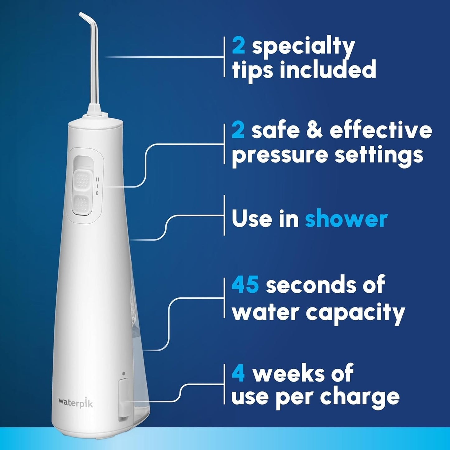 Waterpik Cordless Pulse Rechargeable Water Flosser USB WF-20CD010