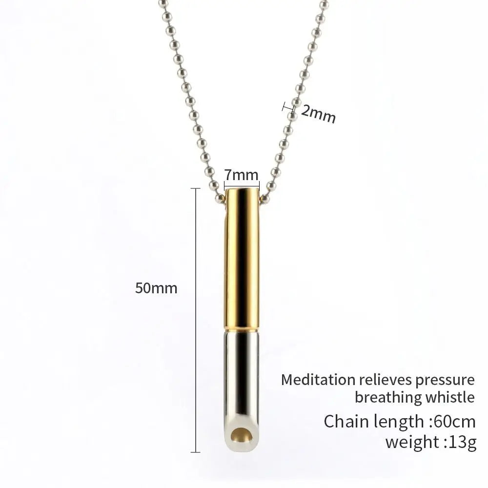 Stainless Steel Mindful Breathing Necklace for Anxiety Relief for Breathing Exercises Mindful Anapana Breathing Necklace