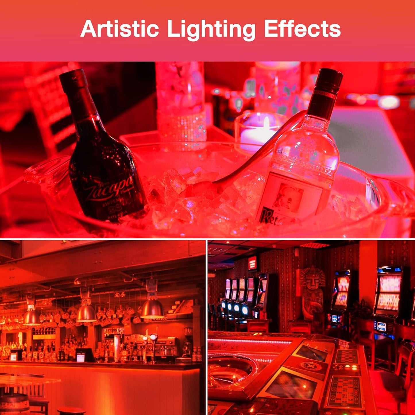 Red LED Light Bulb 60W Equivalent, A19 E26 Base, 9W for Halloween, Christmas Decoration, Party, Bars, Porch Lights, Holiday Mood Lighting, Pack of 2