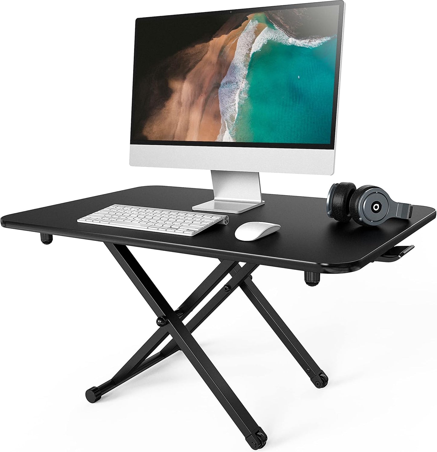 Height Adjustable Standing Desk Gas Spring Riser Desk Converter for Dual Monitor Sit to Stand in Seconds SD108001MB