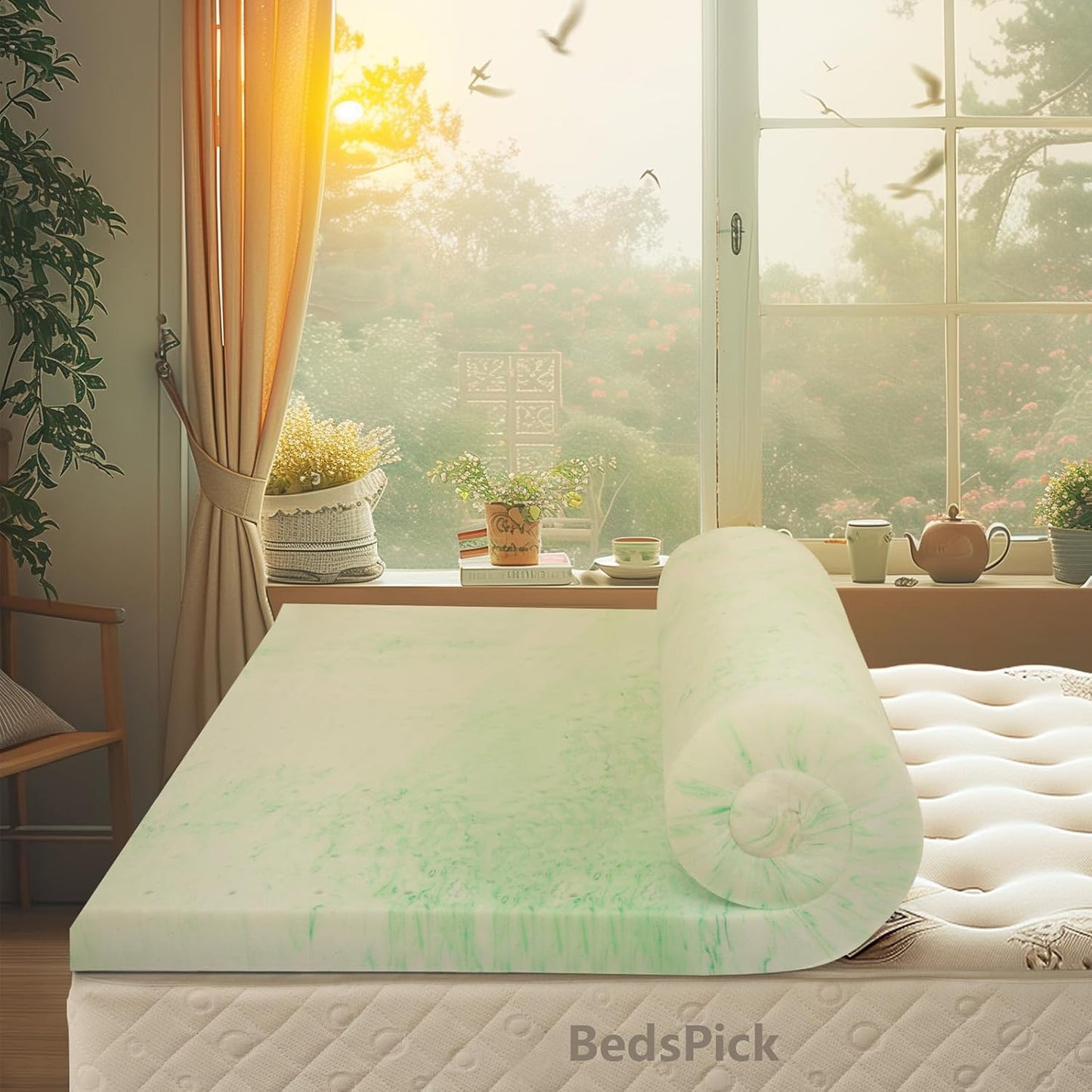 2 Inch Twin XL Memory Foam Mattress Topper,Memory Foam Dorm Xlong Single Mattress Pad Twin Extra Long Gel Infused Mattress