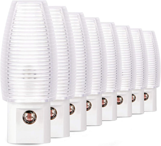 8 Pack Plug in Night Light, Warm White LED Nightlight, Dusk to Dawn Sensor, Kids, Nursery, Bedroom, Bathroom,Hallway, Stairs, Kitchen