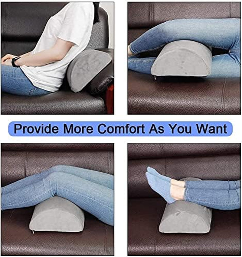 Ergonomic Foot Rest Cushion under Desk with High Rebound Ergonomic Foam Non-Slip Half-Cylinder Footstool Footrest Ottoman for Home Office Desk Airplane Travel (Grey)