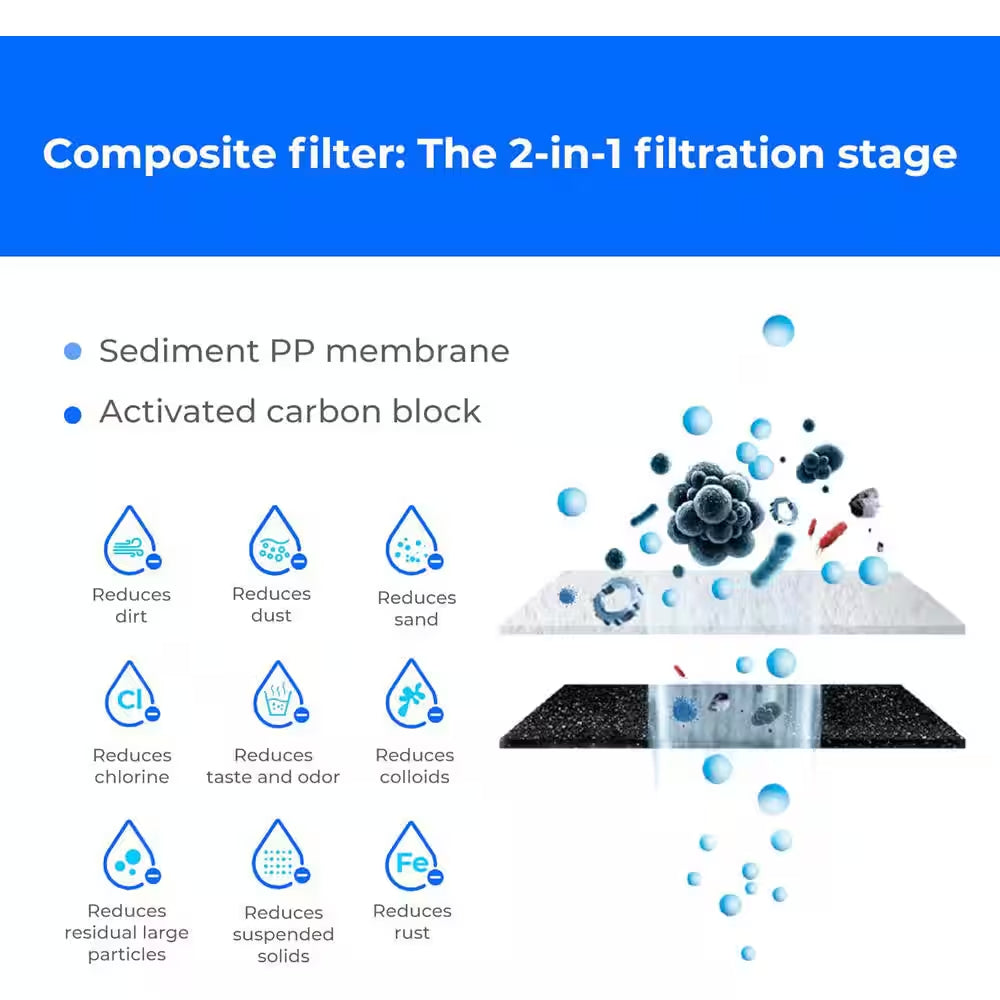 G2P600 Reverse Osmosis System, 600 GPD, 7 Stage Tankless, under Sink RO System, Extra WD-G2CF Replacement Filter