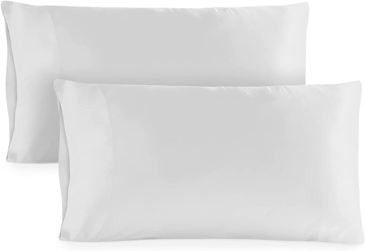 King Size Pillowcases 2 Pack, 20X40 Inch, Cooling & Breathable Pillow Cases, 100% Viscose Derived from Bamboo Pillow Covers, Silky Soft for Hair & Skin, Elegant Bedroom Look, White