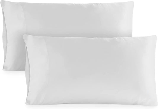 King Size Pillowcases 2 Pack, 20X40 Inch, Cooling & Breathable Pillow Cases, 100% Viscose Derived from Bamboo Pillow Covers, Silky Soft for Hair & Skin, Elegant Bedroom Look, White