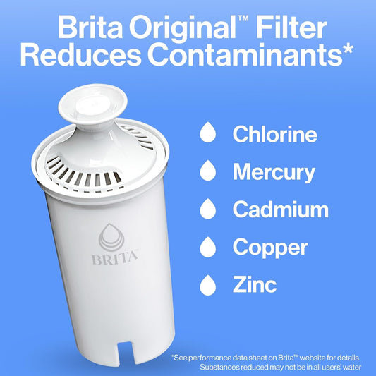 Large Water Filter Pitcher for Tap and Drinking Water, Includes 1 Standard Filter, Bpa-Free, Lasts Two Months, 10-Cup Capacity, Bright White