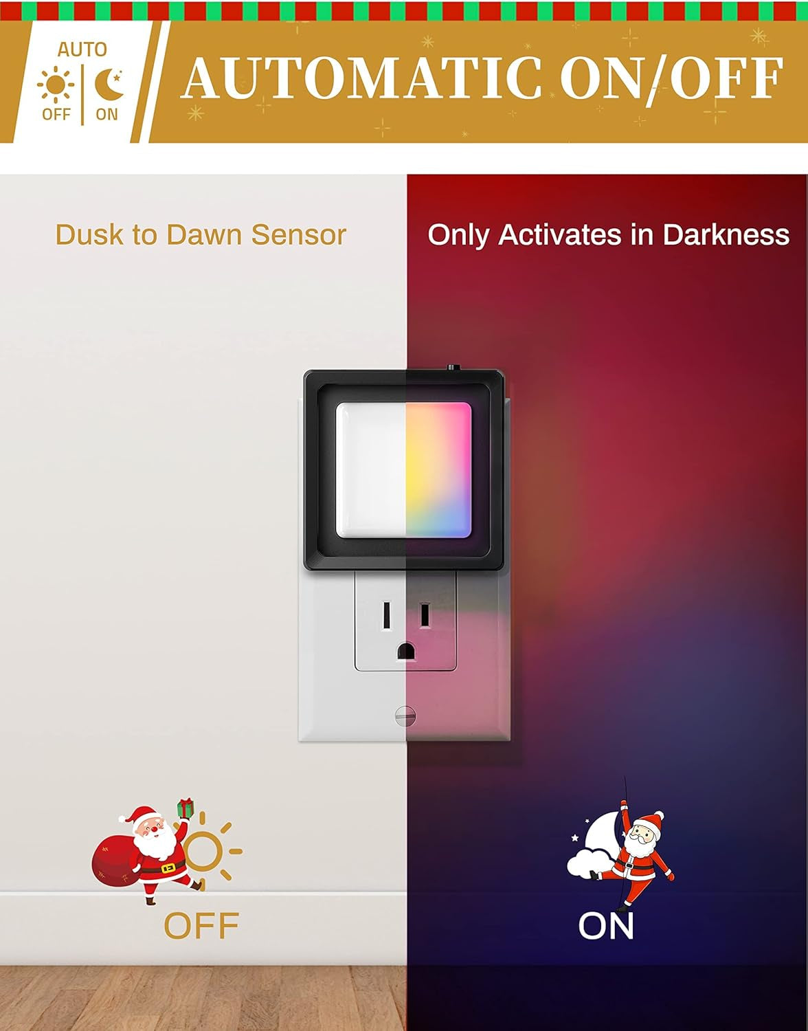 Night Light for Kids [2 Pack], Color Changing Baby Nightlight, Night Lights Plug into Wall, Dusk to Dawn Sensor, Plug in Night Light for Kids Room, Nursery, Bedroom, Kitchen, Hallway