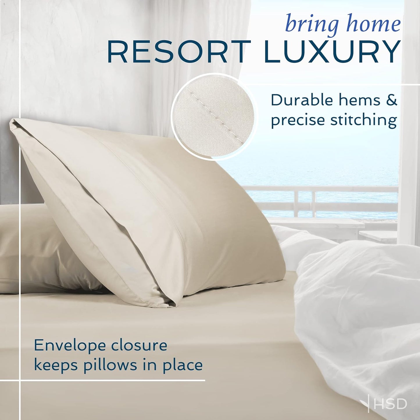 King Size Pillowcases 2 Pack, 20X40 Inch, Cooling & Breathable Pillow Cases, 100% Viscose Derived from Bamboo Pillow Covers, Silky Soft for Hair & Skin, Elegant Bedroom Look, White