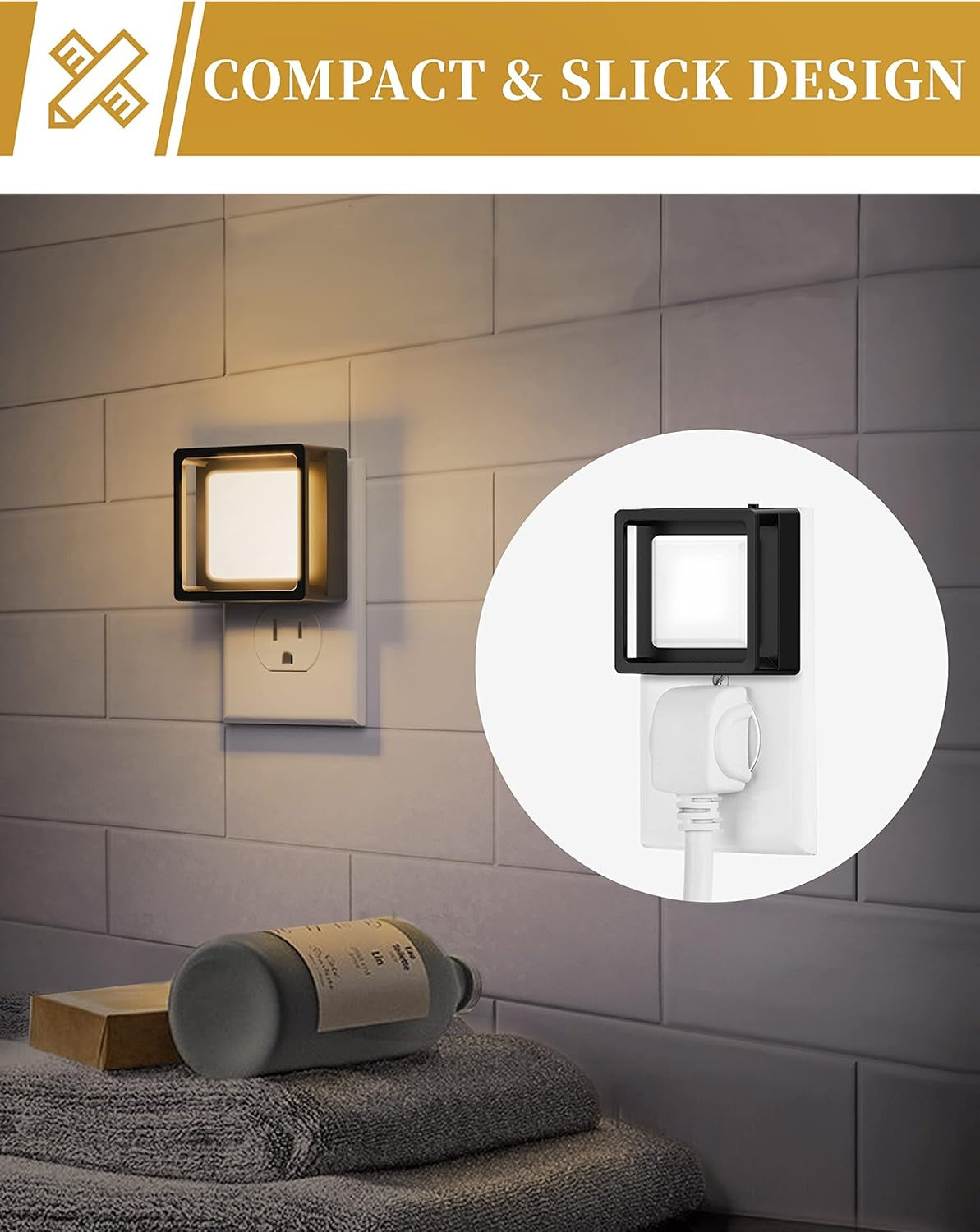 Night Light for Kids [2 Pack], Color Changing Baby Nightlight, Night Lights Plug into Wall, Dusk to Dawn Sensor, Plug in Night Light for Kids Room, Nursery, Bedroom, Kitchen, Hallway