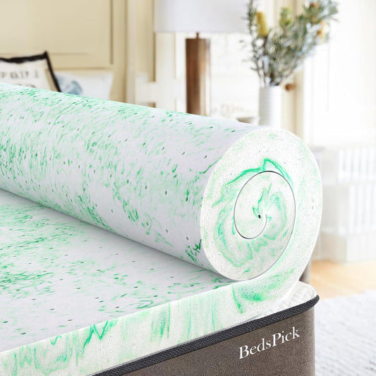 2 Inch Twin XL Memory Foam Mattress Topper,Memory Foam Dorm Xlong Single Mattress Pad Twin Extra Long Gel Infused Mattress