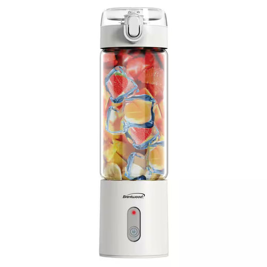17 Oz. Single Speed White Portable Glass Blender