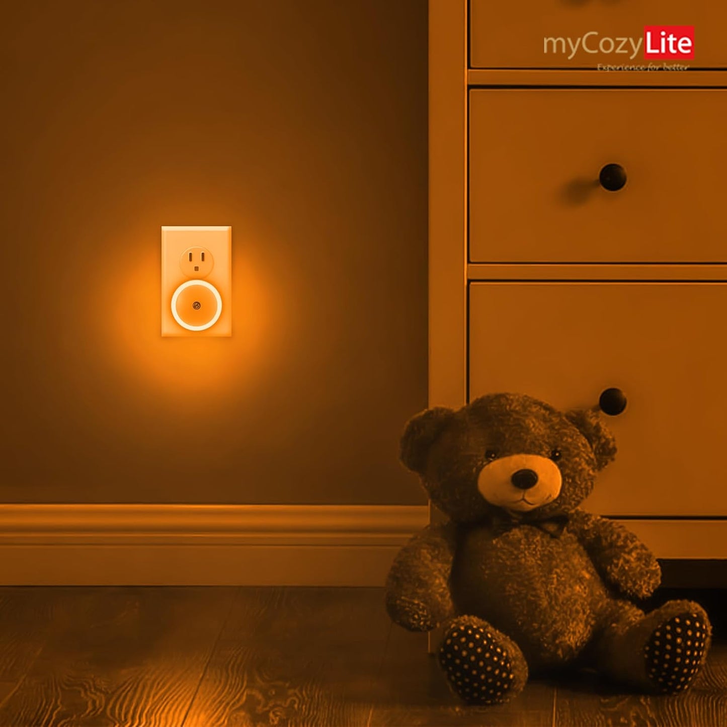 Amber Night Light Plug In, Dusk to Dawn Sensor, Blue Light Blocking, Automatic Nightlight, Energy Efficient, 2 Pack Night Lights Plug into Wall, for Bathroom, Bedroom, Kitchen, Hallway, Stairway