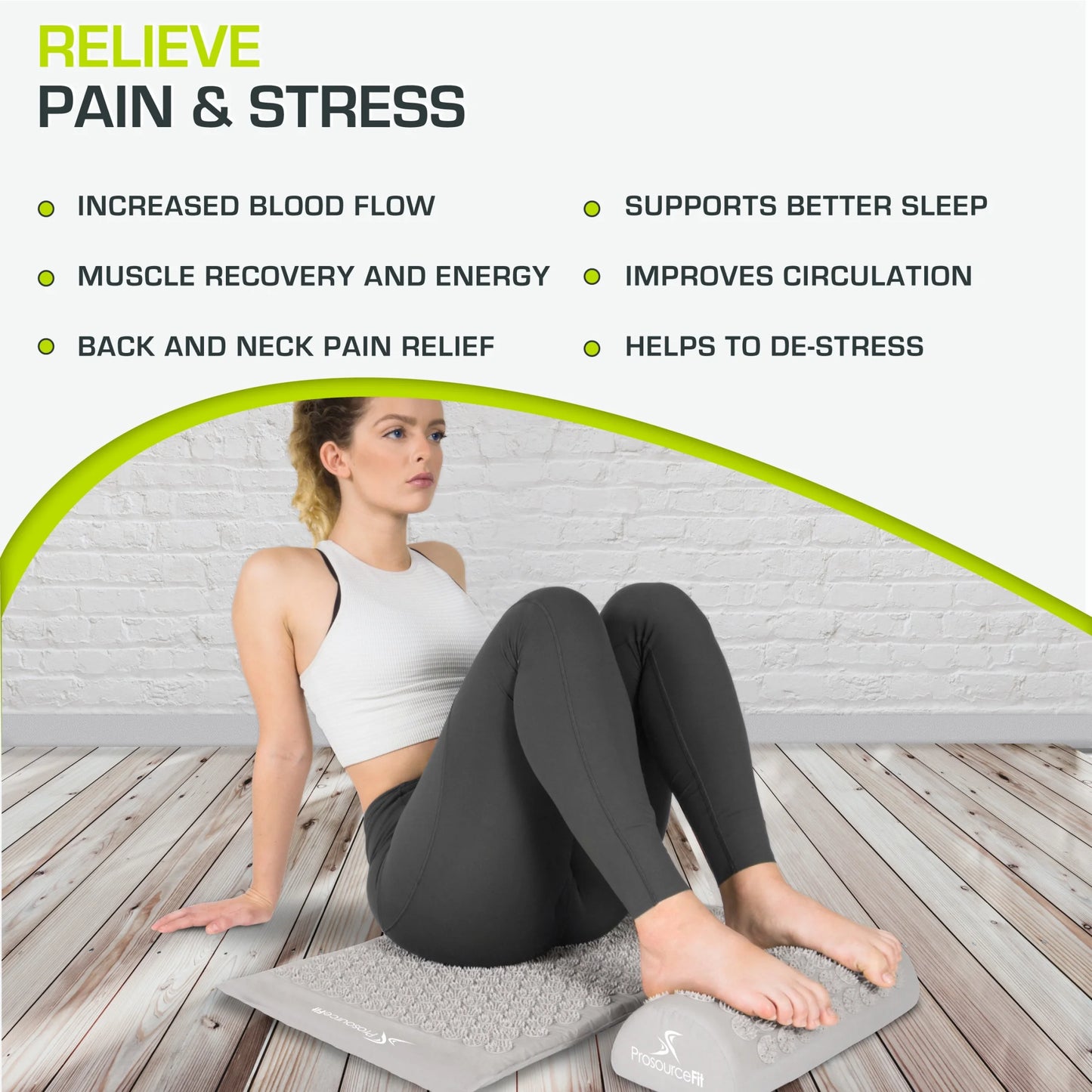 Acupressure Mat and Pillow Set for Back/Neck Pain Relief and Muscle Relaxation