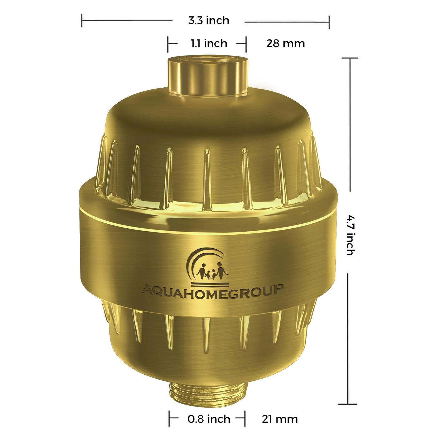 20 Stage Shower Filter for Hard Water 2.5 GPM Universal Shower Head Filter for Chlorine Fluoride Heavy Metals Vitamin C E Shower Water Filter for Hair and Skin (Golden)